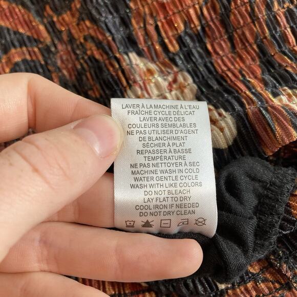 Joie Women's Floral Pleated Blouse Size M Victorian Whimsigoth Old Money‎ Career - Picture 7 of 11